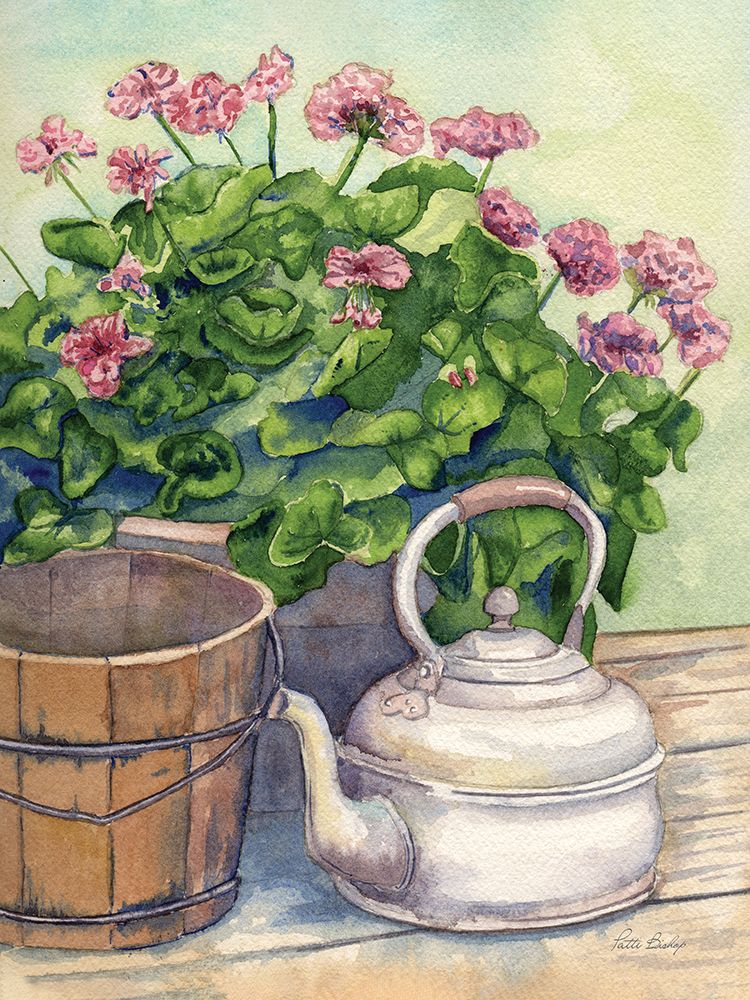 Grandpops Geraniums art print by Patti Bishop for $57.95 CAD