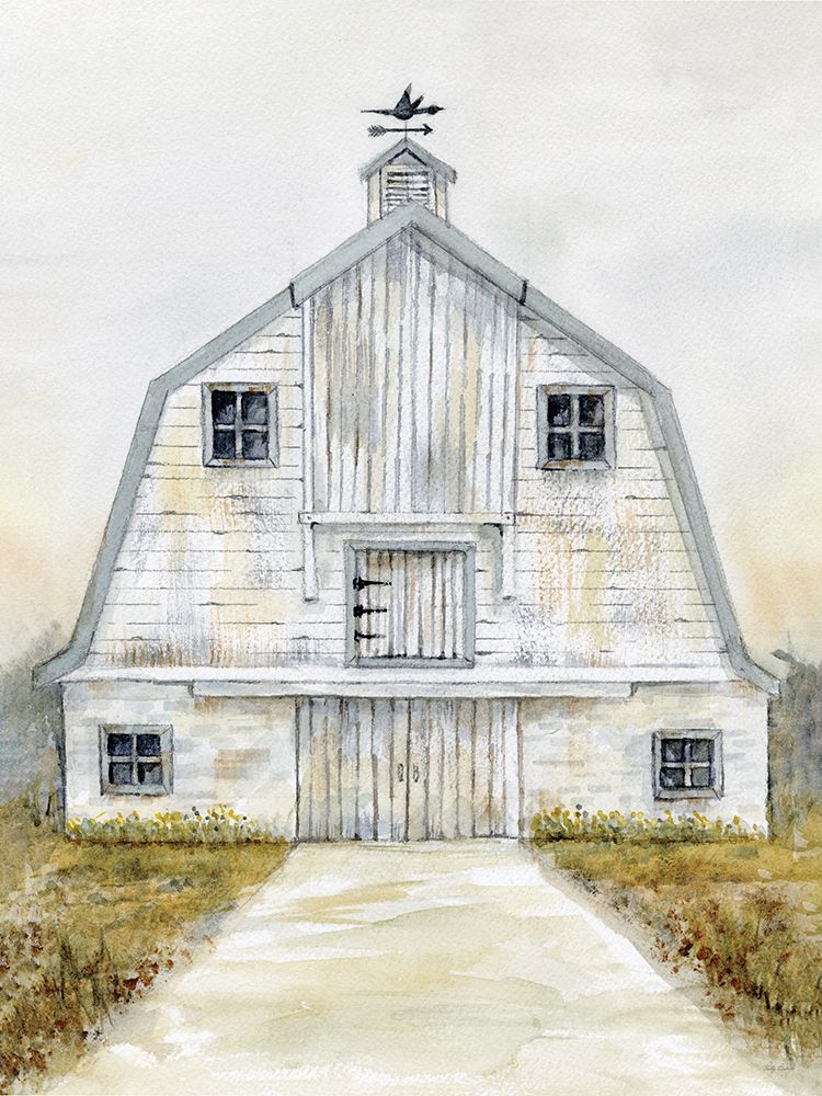 White Barn Gray Trim 1 art print by Patti Bishop for $57.95 CAD
