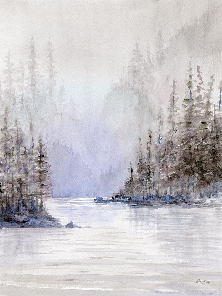 Pine Trees Bear Blue art print by Patti Bishop for $57.95 CAD