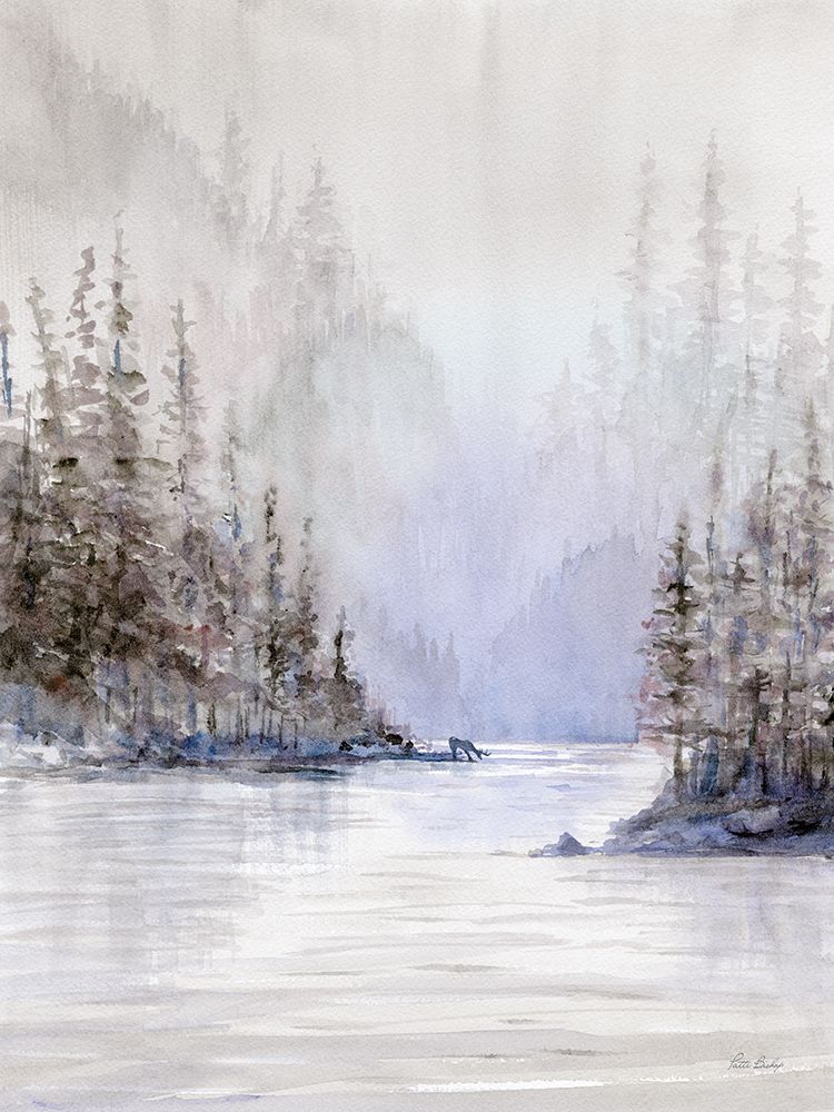 Pine Trees Deer Blue art print by Patti Bishop for $57.95 CAD