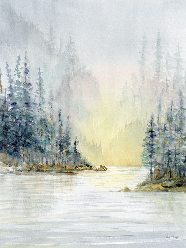 Pine Trees Deer art print by Patti Bishop for $57.95 CAD