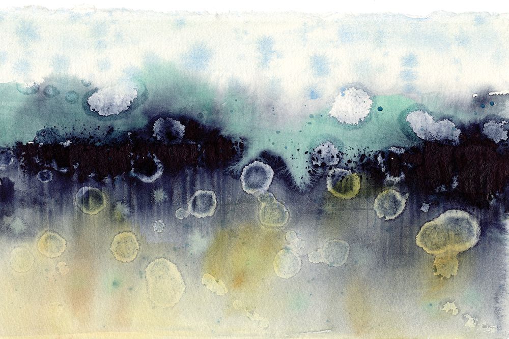 Abstract Blue Teal Gold 4 art print by Patti Bishop for $57.95 CAD