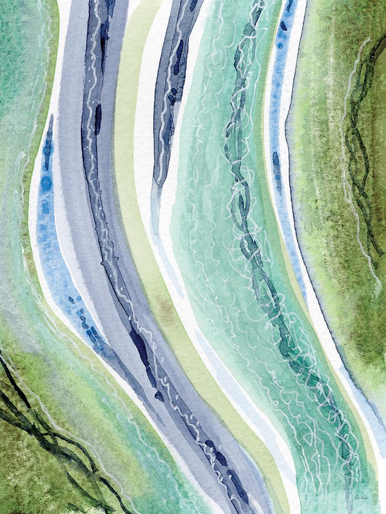 Abstract Blue Green Rivers 1 art print by Patti Bishop for $57.95 CAD