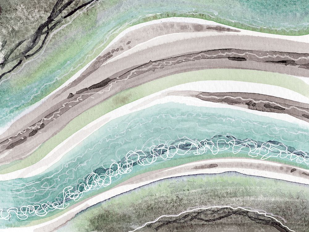 Abstract Greens Mauve Rivers 1 art print by Patti Bishop for $57.95 CAD