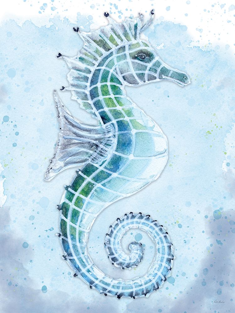 Stained Glass Seahorse art print by Patti Bishop for $57.95 CAD