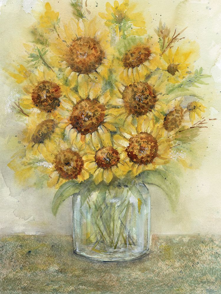 Sun Flowers Jar 6 art print by Patti Bishop for $57.95 CAD