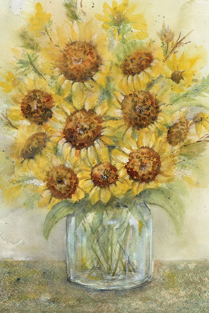 Sun Flowers Jar 7 art print by Patti Bishop for $57.95 CAD