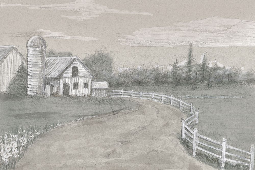 Natural Barn Lane Fence art print by Patti Bishop for $57.95 CAD
