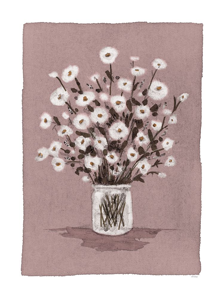 Daisies On Dusty Pink Canvas art print by Patti Bishop for $57.95 CAD