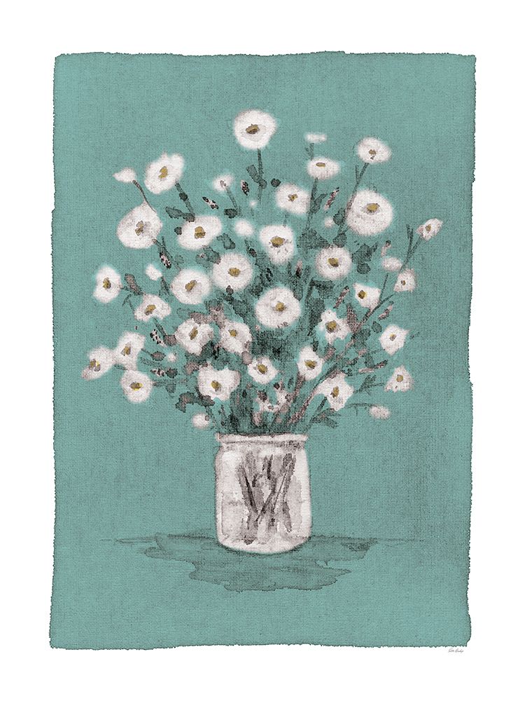 Daisies On Teal Canvas art print by Patti Bishop for $57.95 CAD