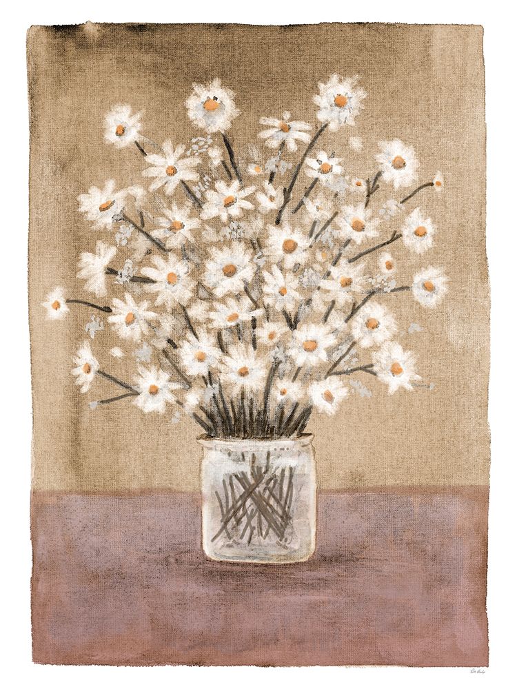 Daisies On Mocha Canvas 2 art print by Patti Bishop for $57.95 CAD