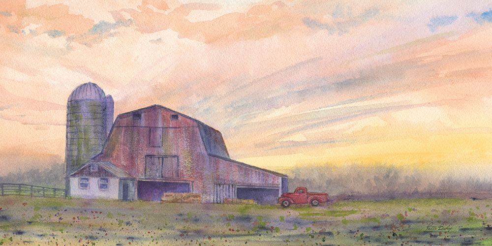 Red Barn At Sunset 2 art print by Patti Bishop for $57.95 CAD