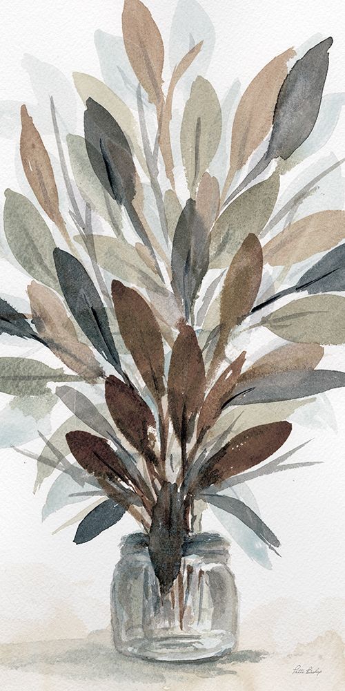 Leaves Jar Brown art print by Patti Bishop for $57.95 CAD