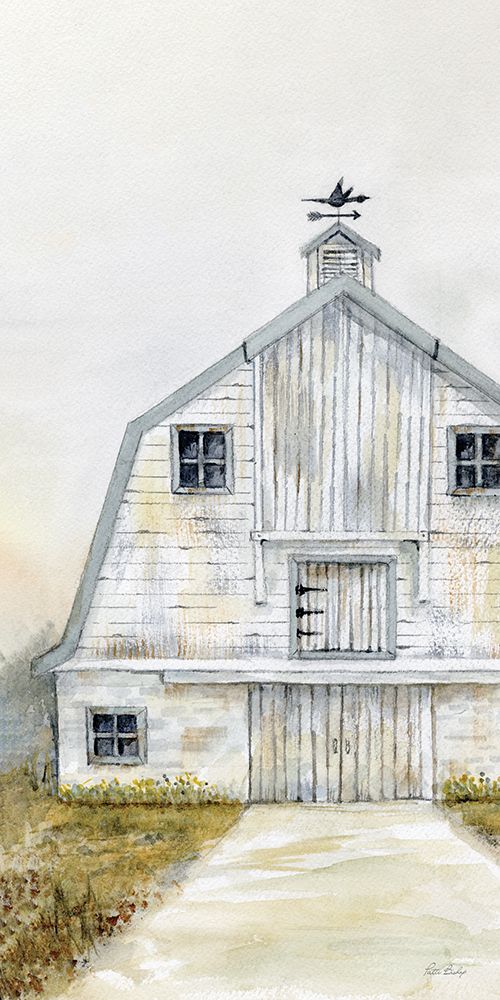 White Barn Gray Trim 3 art print by Patti Bishop for $57.95 CAD