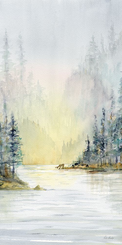 Pine Trees Deer art print by Patti Bishop for $57.95 CAD
