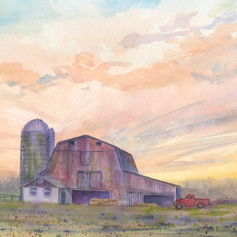 Red Barn At Sunset 3 art print by Patti Bishop for $57.95 CAD