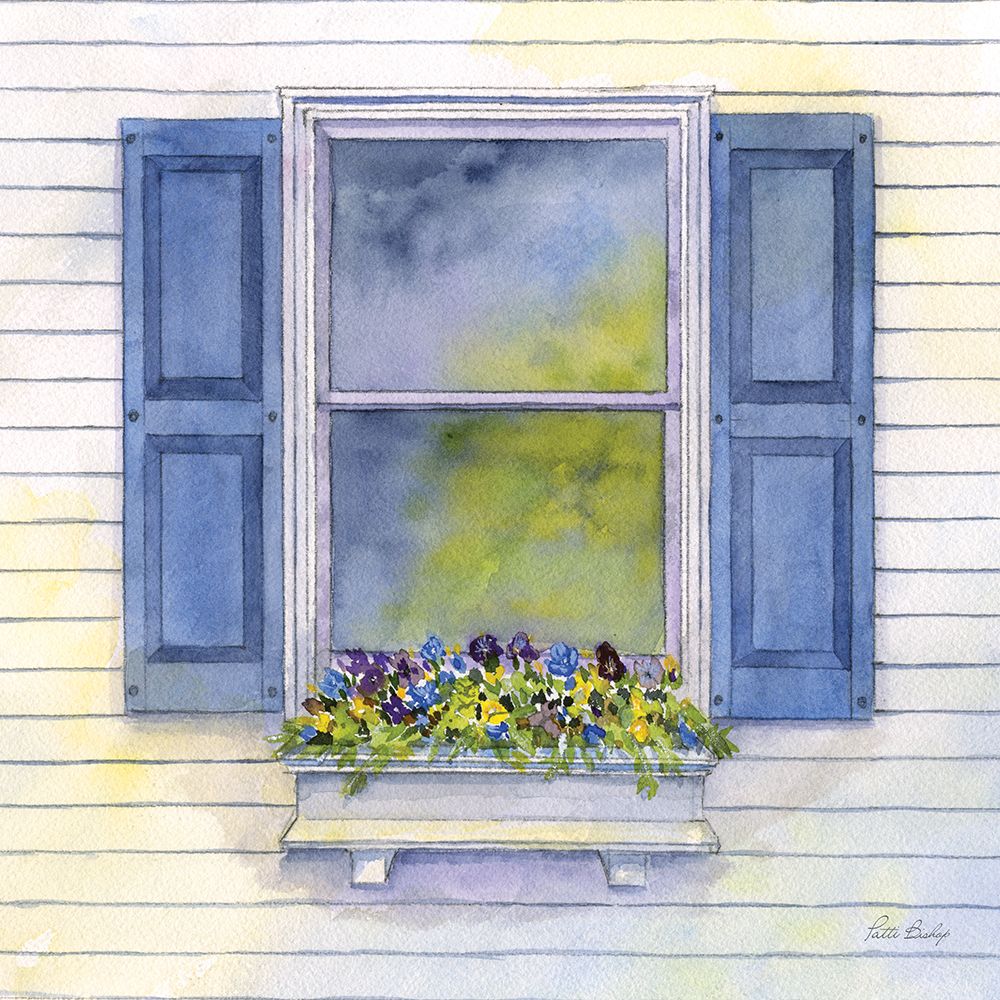 Pansies Window Box art print by Patti Bishop for $57.95 CAD