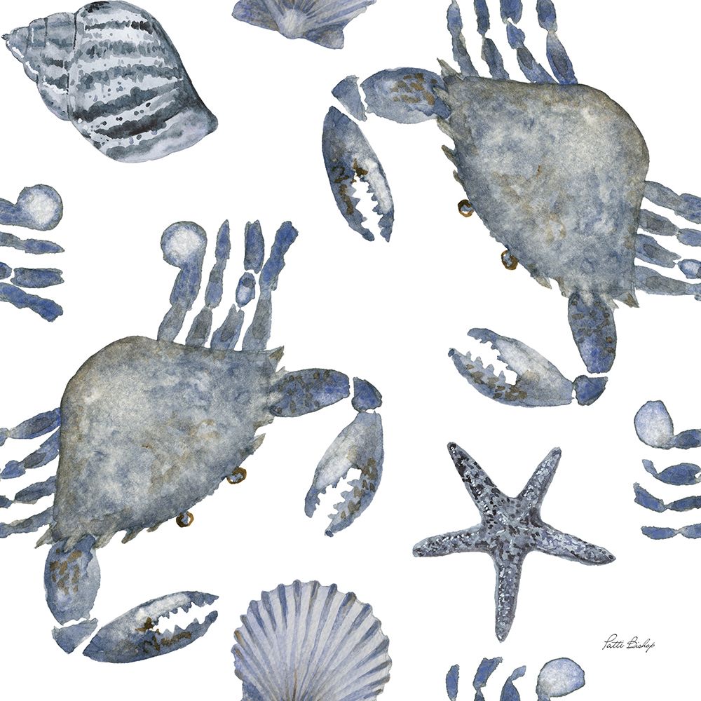 Crabs And Shells Pattern art print by Patti Bishop for $57.95 CAD