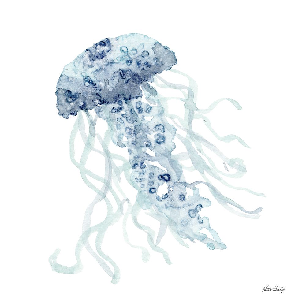 Blue Jelly Fish art print by Patti Bishop for $57.95 CAD