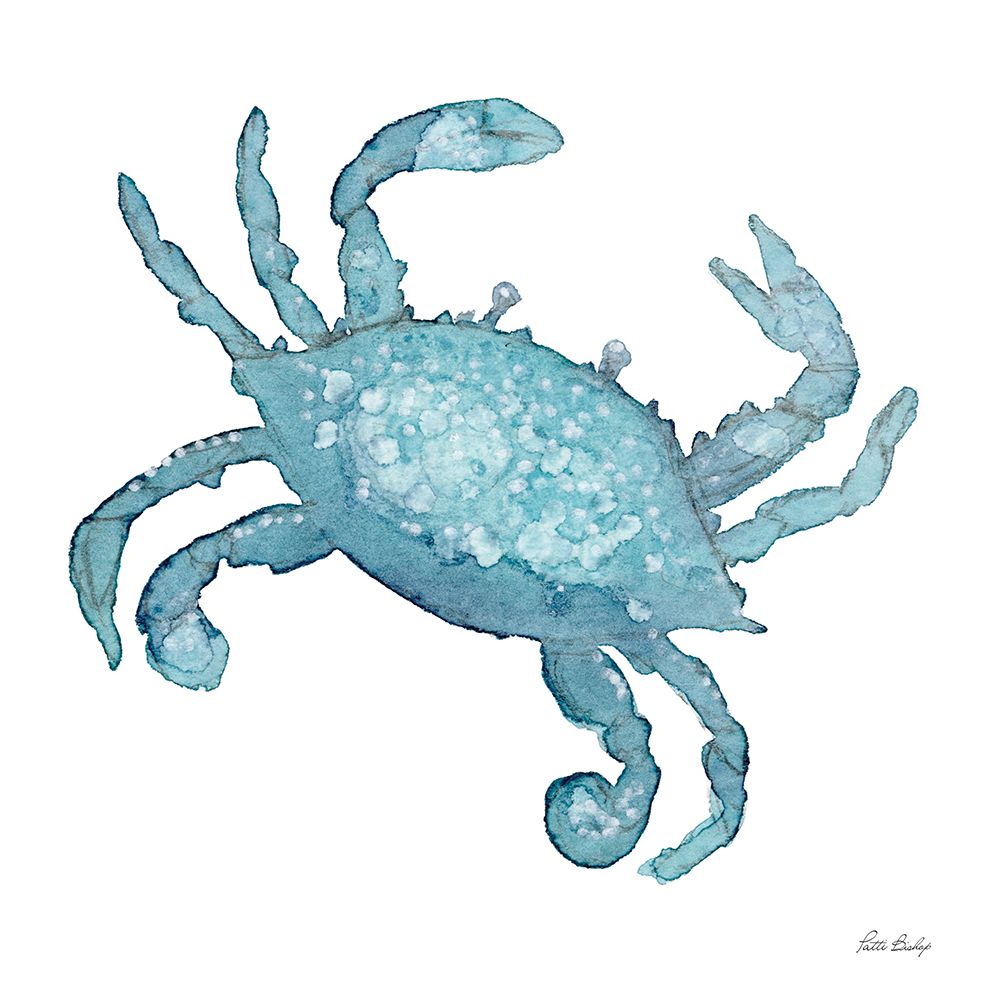 Teal Crab art print by Patti Bishop for $57.95 CAD