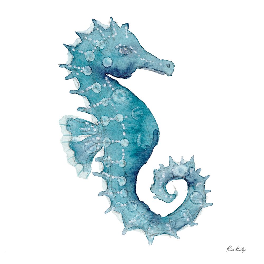 Teal Seahorse art print by Patti Bishop for $57.95 CAD