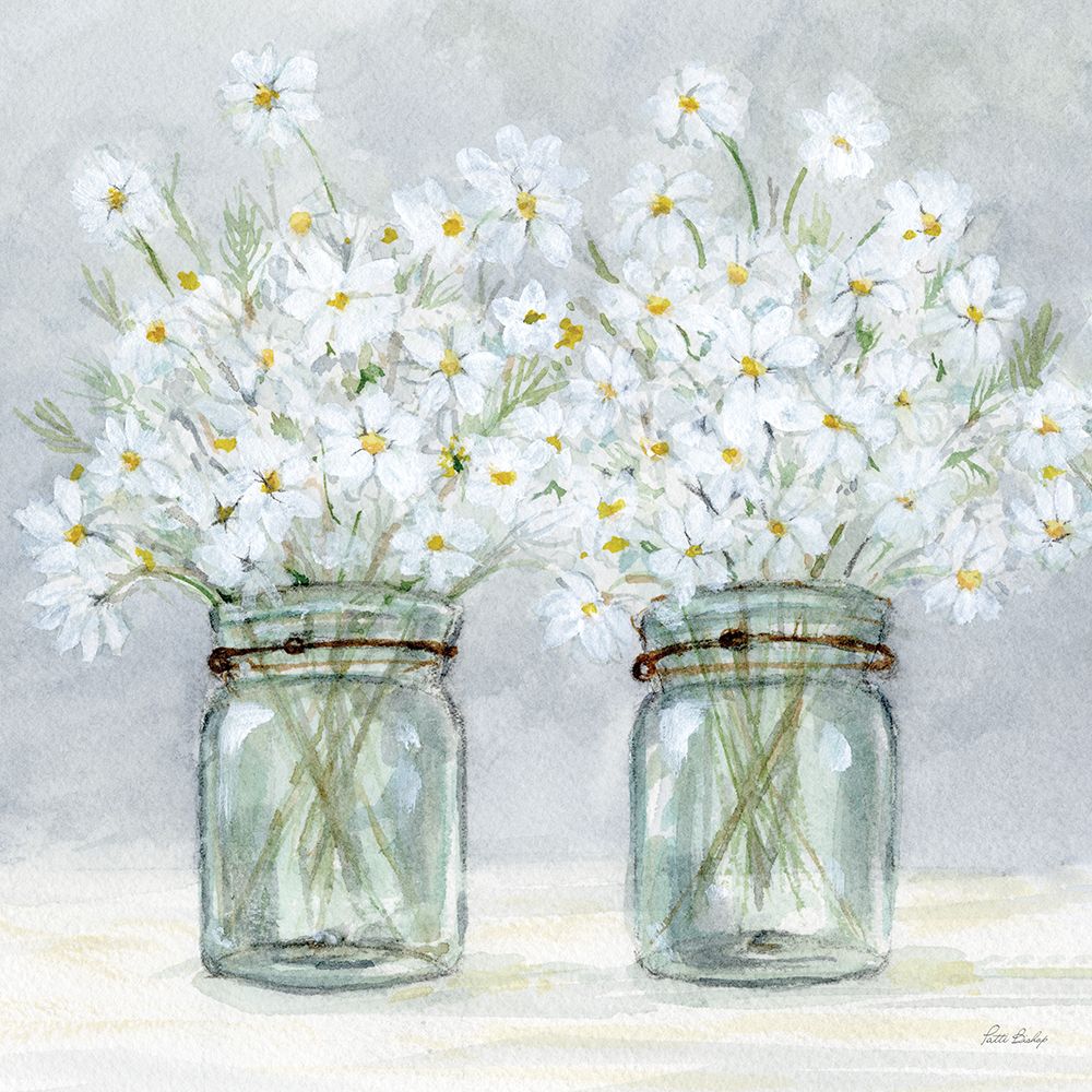 Daisies In Jars 4 art print by Patti Bishop for $57.95 CAD