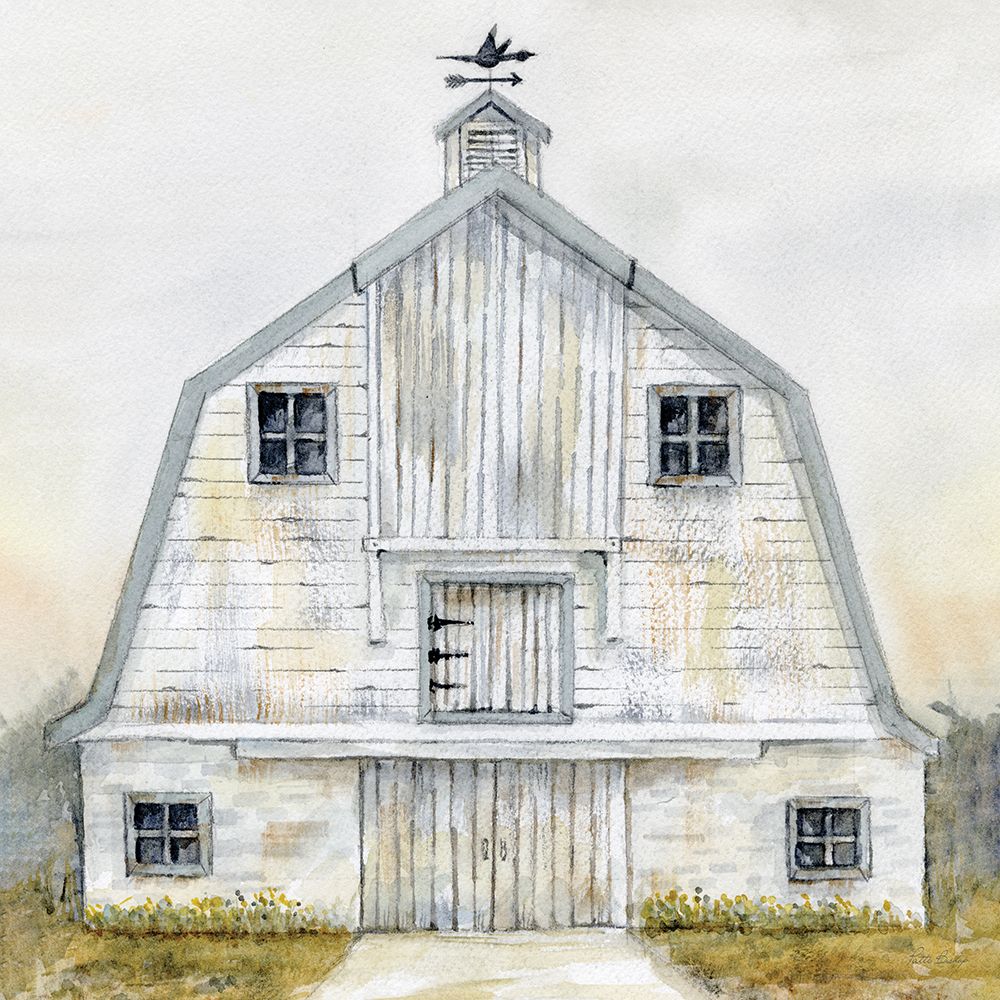 White Barn Gray Trim 2 art print by Patti Bishop for $57.95 CAD