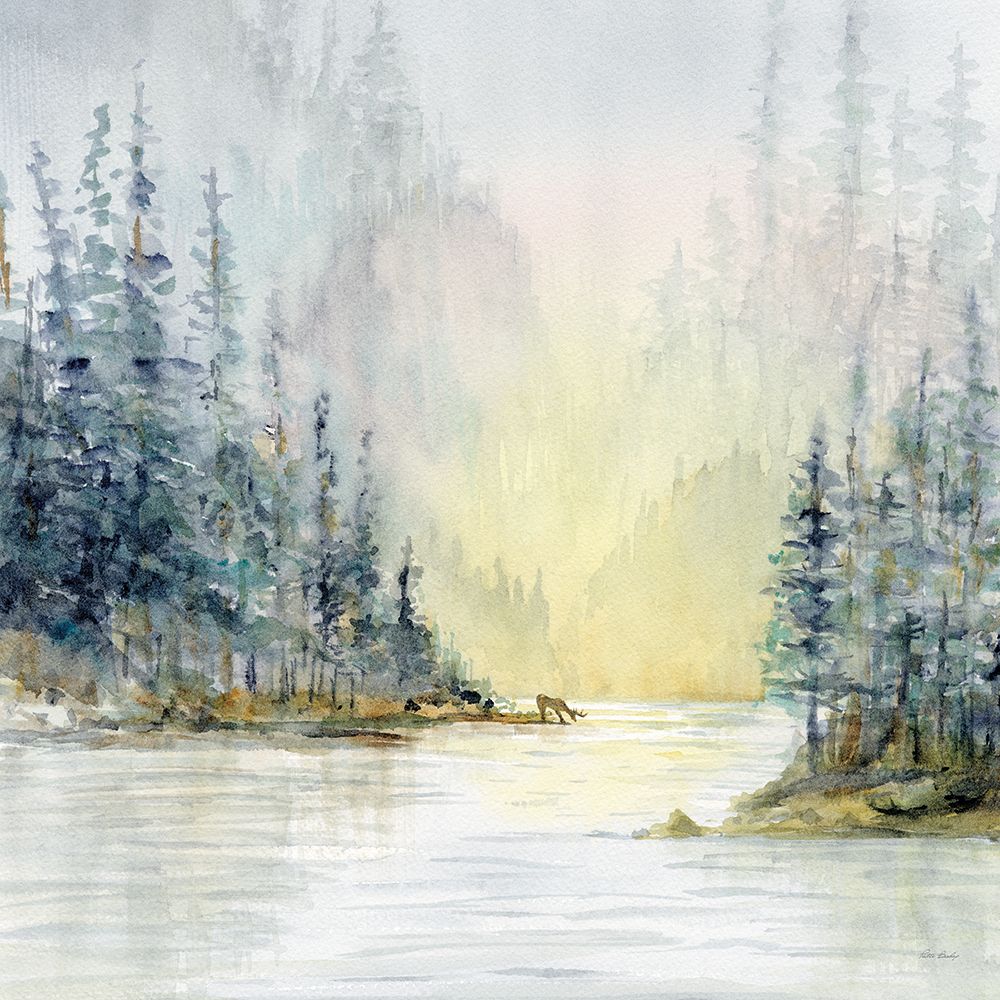 Pine Trees Deer art print by Patti Bishop for $57.95 CAD