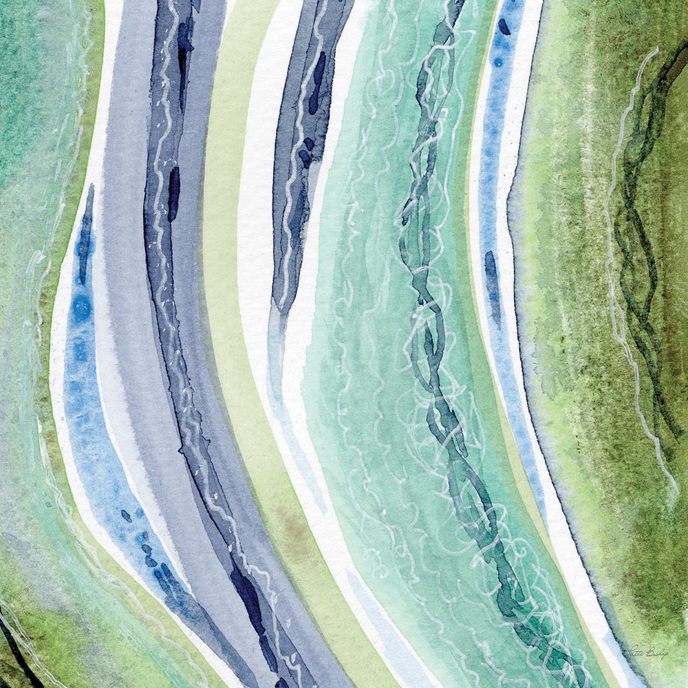 Abstract Blue Green Rivers 3 art print by Patti Bishop for $57.95 CAD