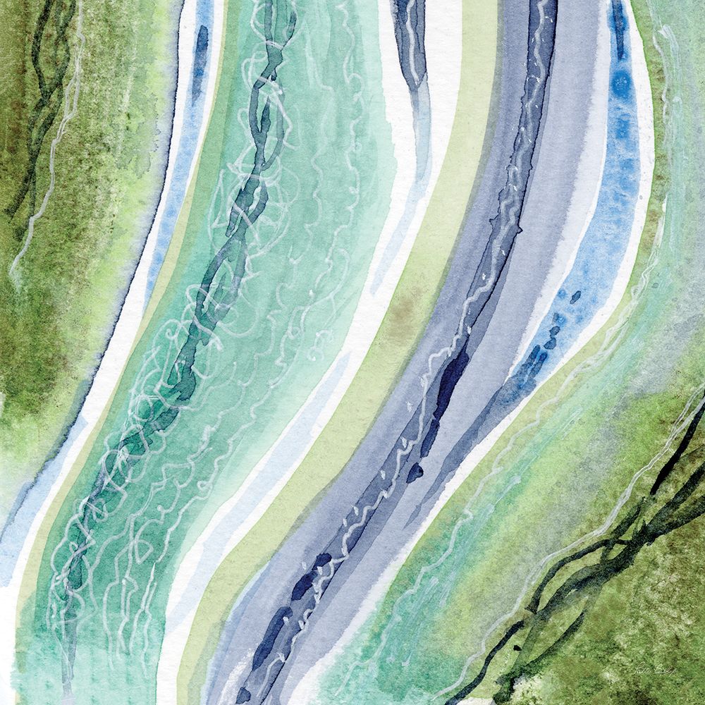Abstract Blue Green Rivers 4 art print by Patti Bishop for $57.95 CAD