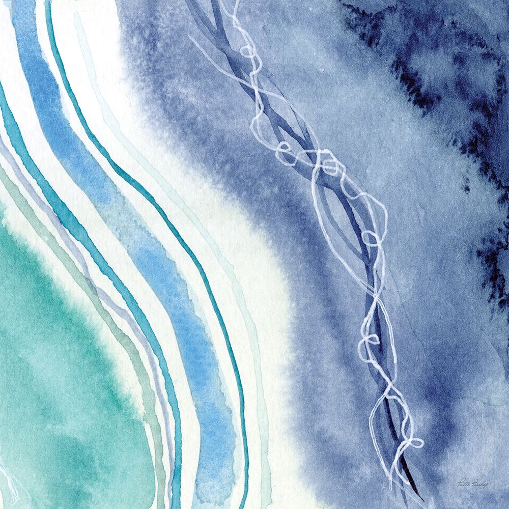 Abstract Blue Teal Waves 2 art print by Patti Bishop for $57.95 CAD