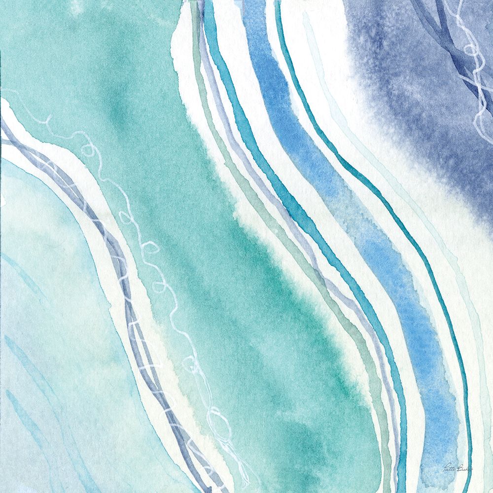 Abstract Blue Teal Waves 3 art print by Patti Bishop for $57.95 CAD