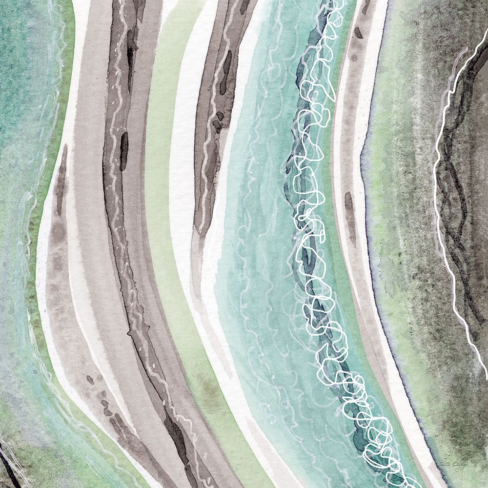 Abstract Green Mauve Rivers 2 art print by Patti Bishop for $57.95 CAD