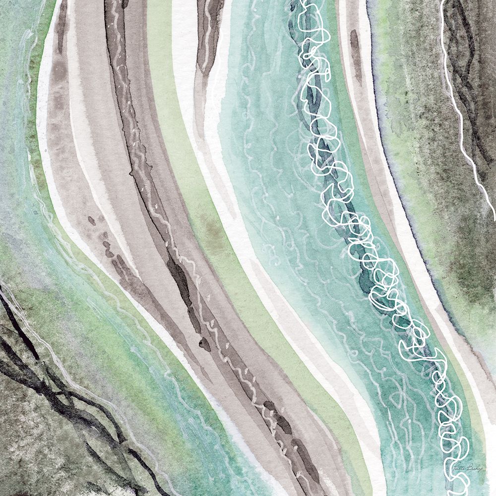 Abstract Green Mauve Rivers 3 art print by Patti Bishop for $57.95 CAD