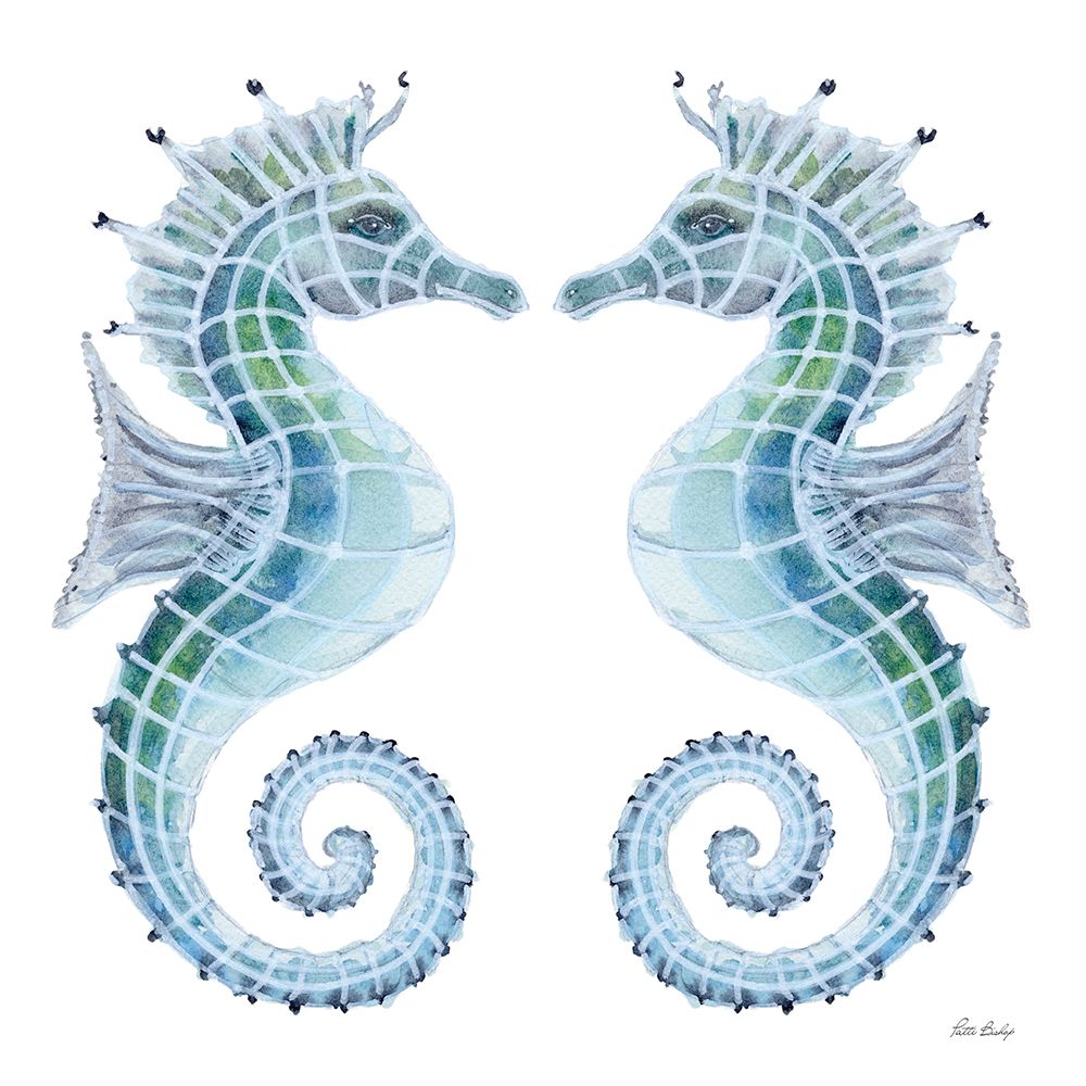 Stained Glass Seahorse art print by Patti Bishop for $57.95 CAD