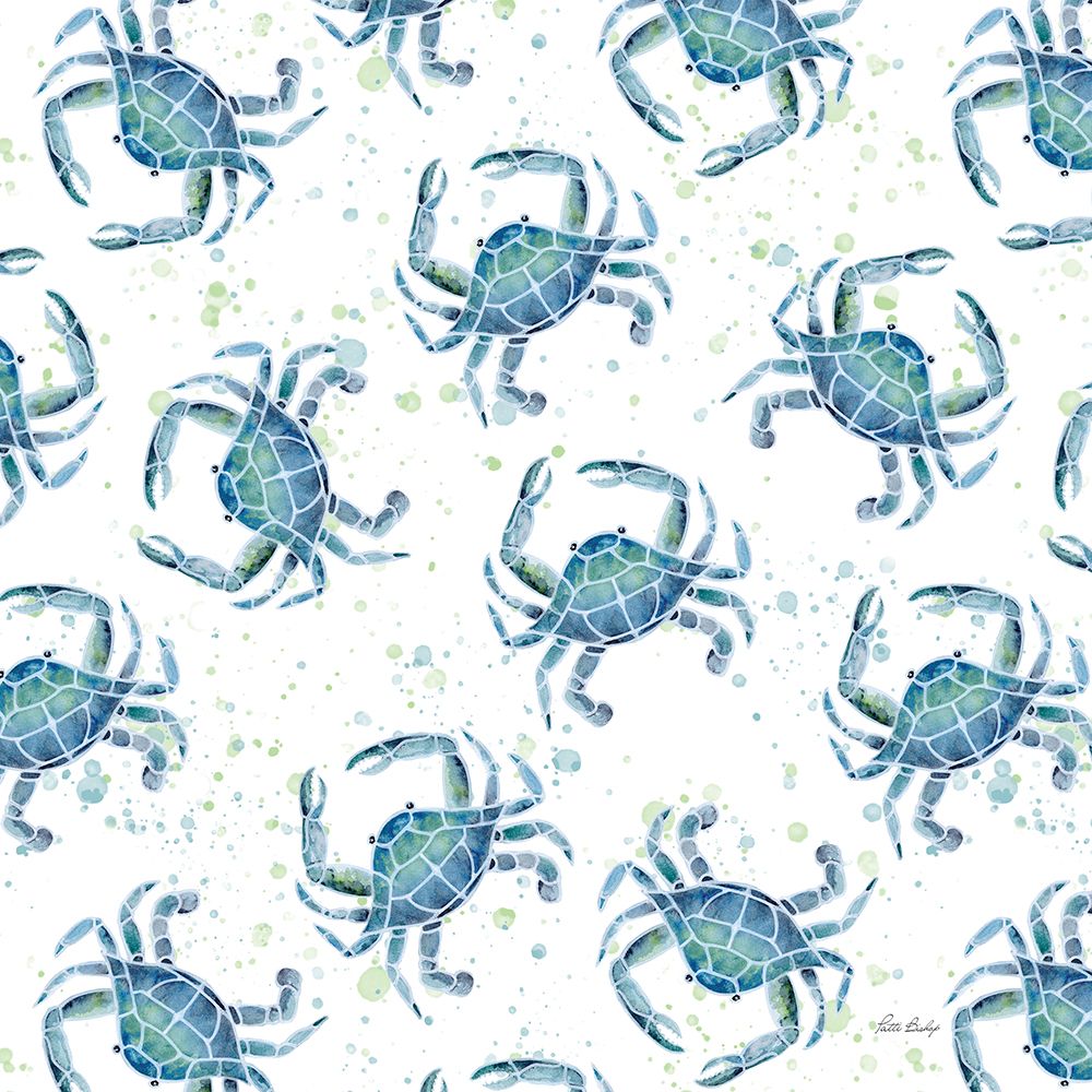 Stained Glass Crab Pattern art print by Patti Bishop for $57.95 CAD