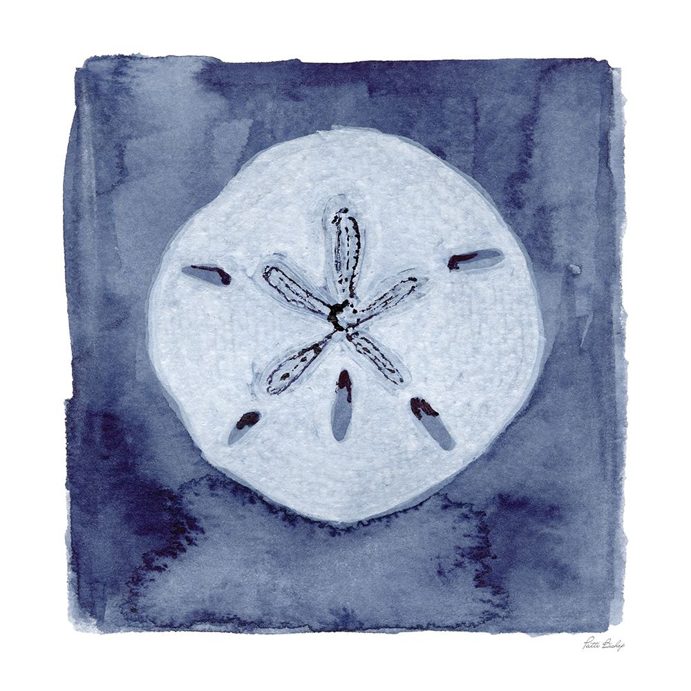 White Sand Dollar Indigo art print by Patti Bishop for $57.95 CAD