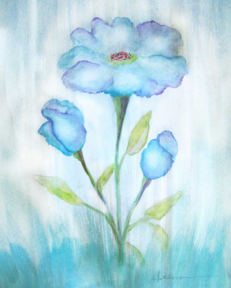 Floral Blue 2 art print by Debbie Pearson for $57.95 CAD