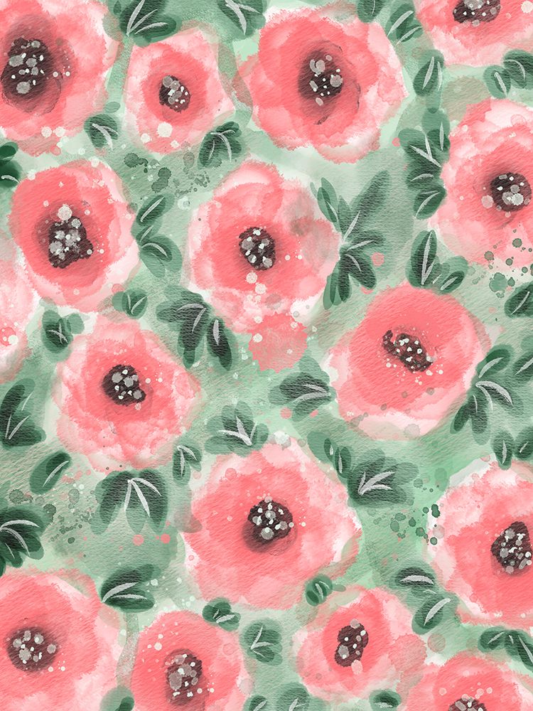 Abstract Floral Pink And Green art print by Matthew Piotrowicz for $57.95 CAD