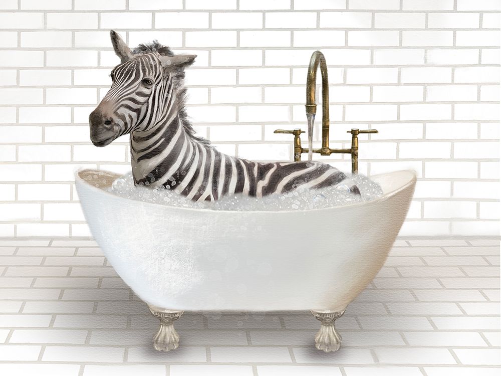 Zebra In Bathtub art print by Matthew Piotrowicz for $57.95 CAD