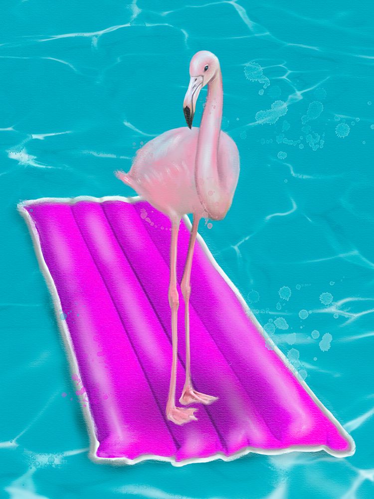 Flamingo On Raft art print by Matthew Piotrowicz for $57.95 CAD