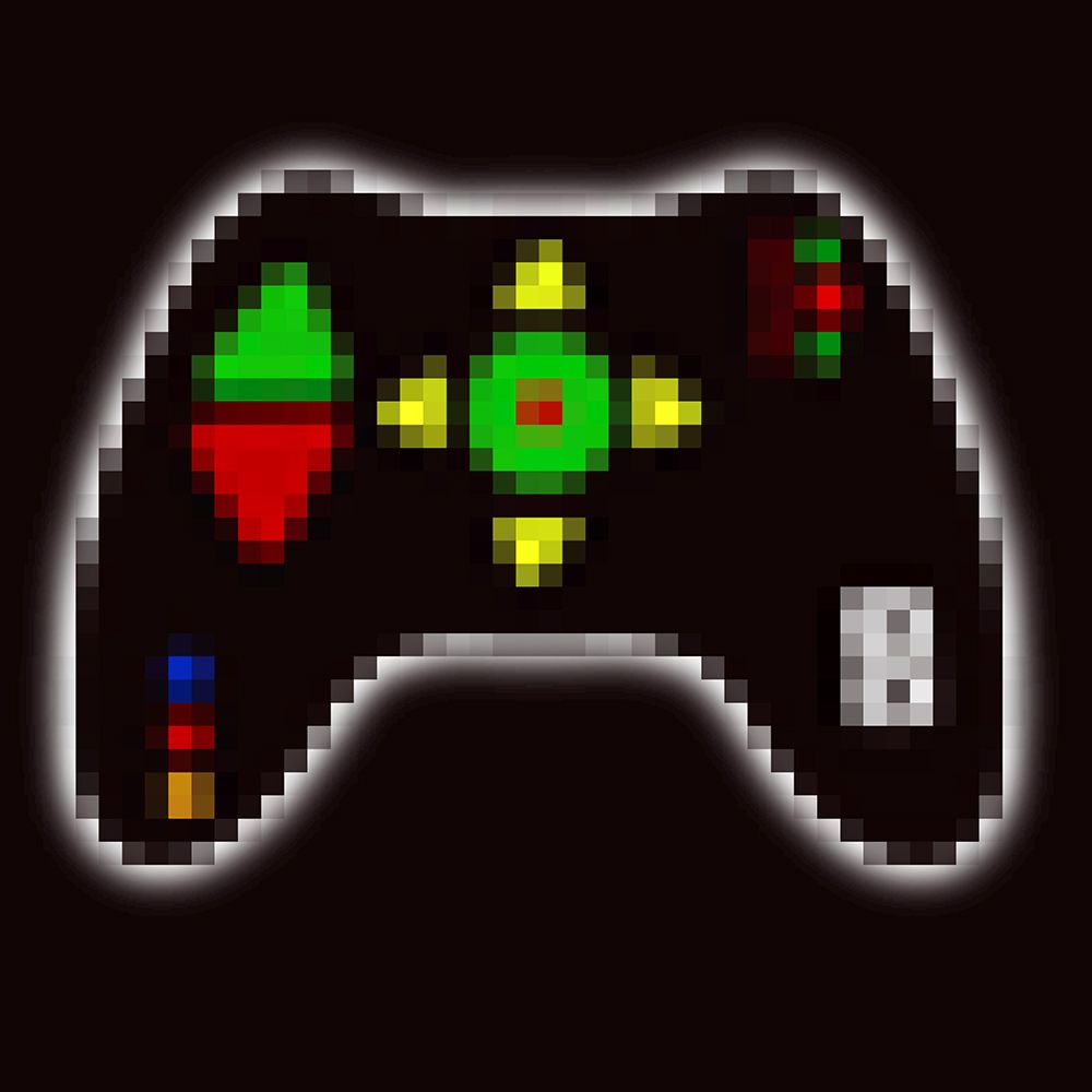 Gaming Pixelated Controller Black art print by Matthew Piotrowicz for $57.95 CAD