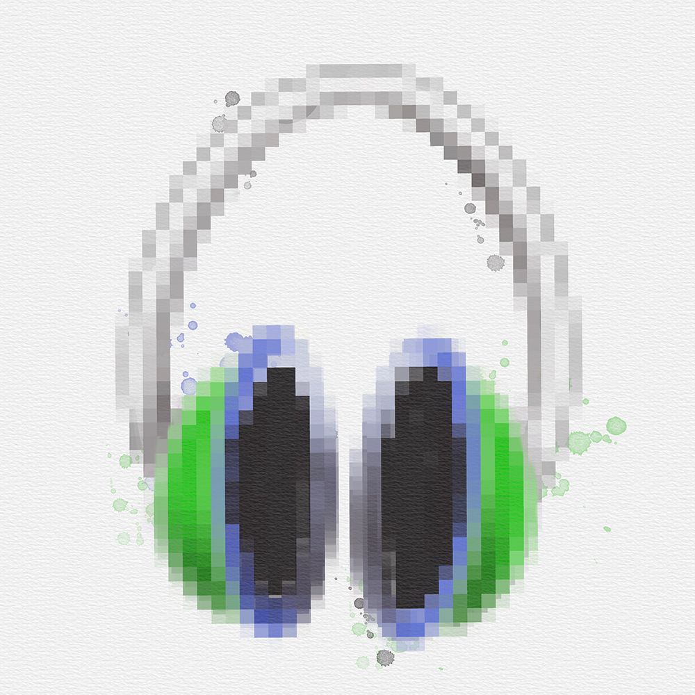 Gaming Pixelated Headphones art print by Matthew Piotrowicz for $57.95 CAD