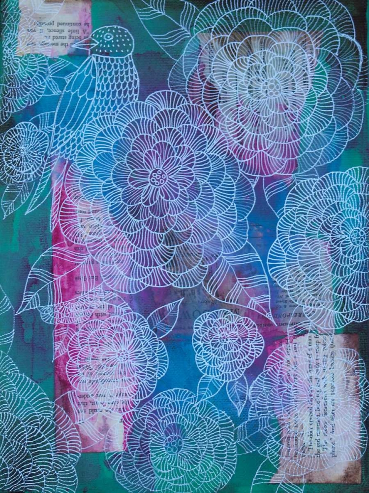 Bird And Hydrangea art print by Pam Varacek for $57.95 CAD