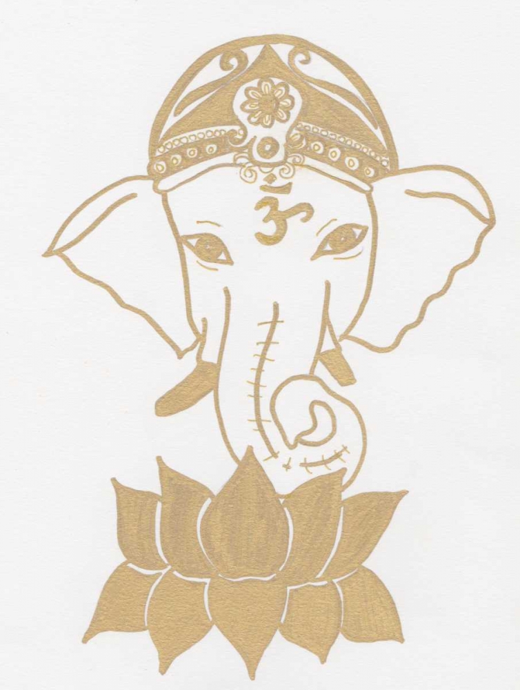 Golden Elephant Lotus art print by Pam Varacek for $57.95 CAD