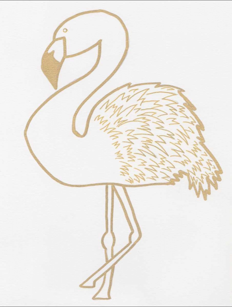 Golden Flamingo art print by Pam Varacek for $57.95 CAD