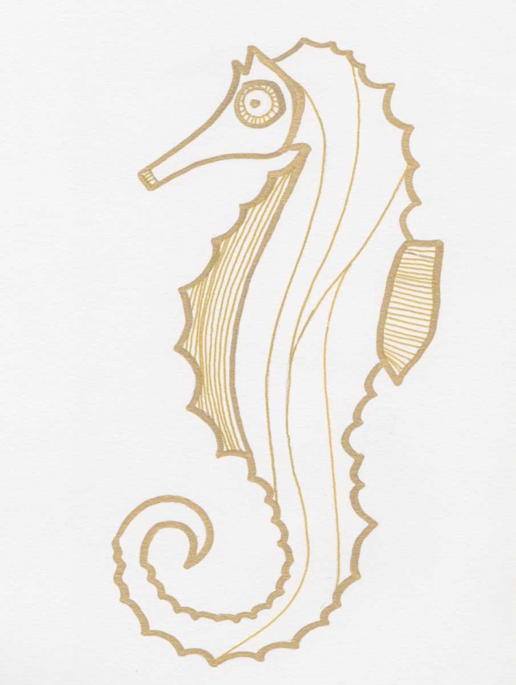 Golden Seahorse art print by Pam Varacek for $57.95 CAD