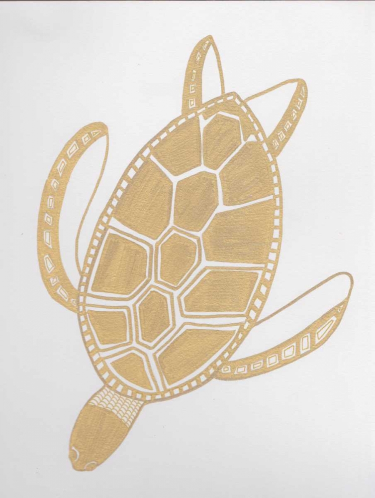Golden Sea Turtle art print by Pam Varacek for $57.95 CAD