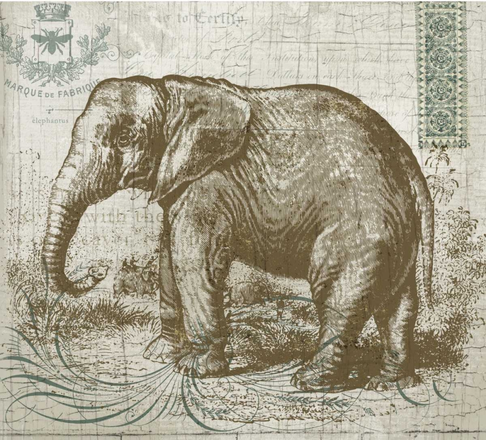 Elegant Safari Elephant 1 art print by Candace Allen for $57.95 CAD