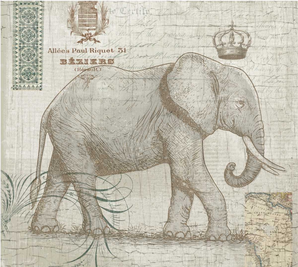 Elegant Safari Elephant 2 art print by Candace Allen for $57.95 CAD